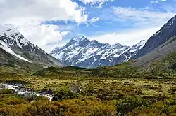 New Zealand's Southern Alps served as Gondor's White Mountains in Peter Jackson's The Lord of the Rings trilogy.[35]