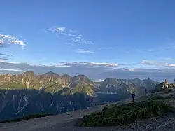Mount Hotakadake and Mount Yari from Mount Chō