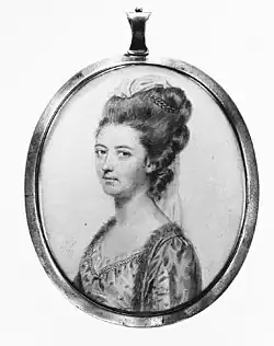"Mrs. Charlotte Lennox," miniature portrait painted by John Smart in 1777 (Metropolitan Museum of Art, 491221)