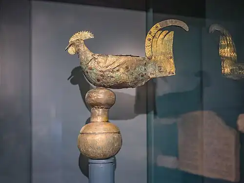 The Gallo di Ramperto, Museo di Santa Giulia in Brescia (Italy), the oldest surviving weather vane in the shape of a rooster in the world