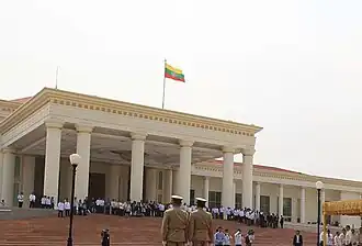 Flag of Myanmar flown on the Presidential Palace, Naypyidaw