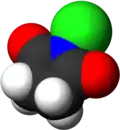 Space-filling model of the N-chlorosuccinimide molecule