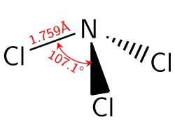 Structural formula of nitrogen trichloride