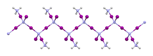 Infinite NI3·NH3 chain in the crystal structure