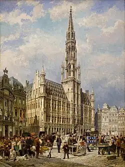 The Grand-Place in 1887 by Cornelis Christiaan Dommersen