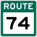 Route 74 marker
