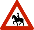 Riders[N 2] Warns that riders often traverse or travel on the roads.