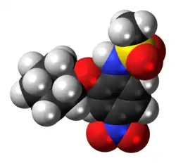 Space-filling model of the NS-398 molecule