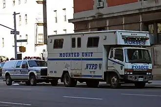 NYPD Mounted unit horsebox