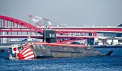 JS Shōryū being launched at Kobe on 1 December 2017.