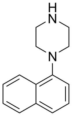 Skeletal formula of naphthylpiperazine