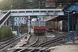 A narrow gauge train standing at the Shimla Railway Station