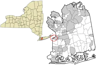Location in Nassau County and the state of New York