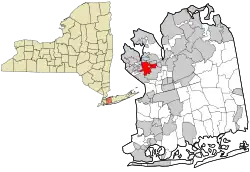 Location in Nassau County and the state of New York