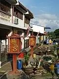 Houses with national flag