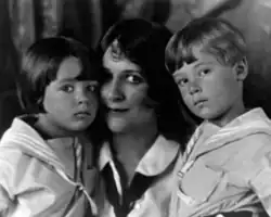 Photograph of Nell Shipman and her twin children