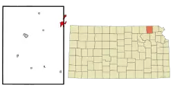 Location within Nemaha County and Kansas