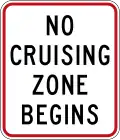 No cruising zone begins