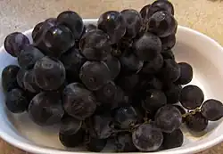 Cluster of Niabell Grapes in the container