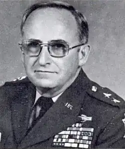 1977 black and white head and shoulders photo of Major General Nicholas P. Kafkalas in dress uniform