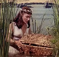 Bithiah finds the infant Moses in The Ten Commandments, 1956