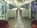 The interior of intermediate car 8065 in October 2012