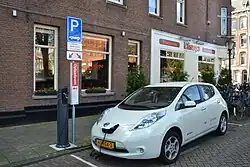 A Nissan Leaf charging