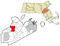 Location in Norfolk County in Massachusetts