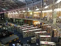 A photograph of the library inside the Forum.