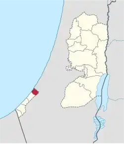 Location of North Gaza Governorate