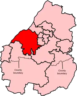 Map showing the location of the North Somerset constituency in Avon under the boundaries created by the 2023 boundary review and first used at the 2024 general election.