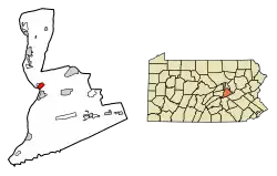 Location of Northumberland in Northumberland County, Pennsylvania