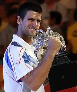 Image 9Novak Djokovic, the all-time record holder in men's singles. (from Australian Open)