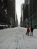 Madison Avenue, NYC, near Grand Central Terminal, looking South during the February 2003 winter storm.