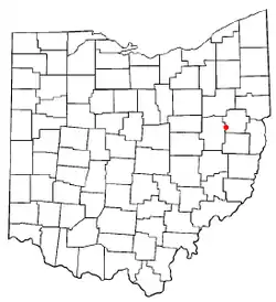 Location of Sherrodsville, Ohio