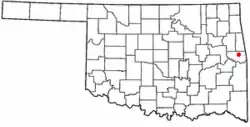 Location of Brushy, Oklahoma