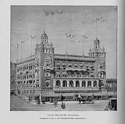 Douglass House, c. 1900, showing original frame structure at rear