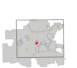 Location in Oklahoma County and the state of Oklahoma.