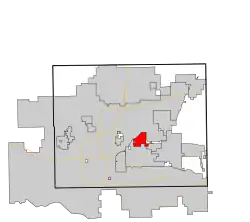 Location in Oklahoma County and the state of Oklahoma.