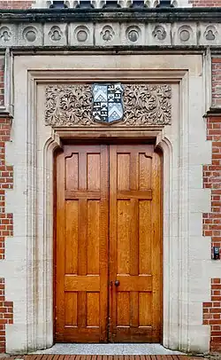 The north doorway, with Edward Latymer's crest and ornamental stonework