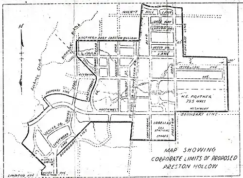 A map of Old Preston Hollow