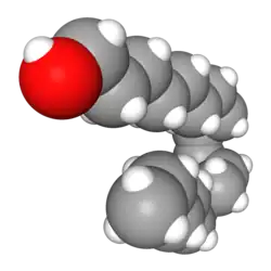 Space-filling model of oleyl alcohol