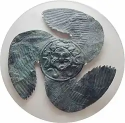 Fig. 12. Winged gorgoneion; bronze shield device from Olympia, Archaeological Museum B 110 (first half of the sixth century BC)[84]