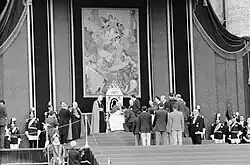 Pope John XXIII greeting the athletes at the opening of the 1960 Summer Olympics