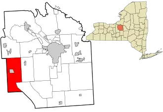 Location in Onondaga County and the state of New York.