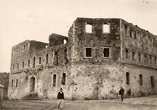 The palace after the bombardment