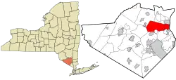 Location in Orange County and the state of New York.