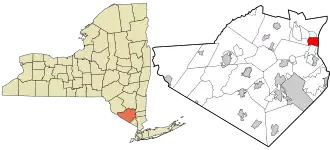 Location in Orange County and the state of New York.