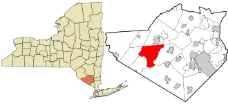 Location in Orange County and the state of New York.