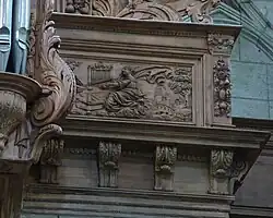 Saint Cecilia on the right grandstand